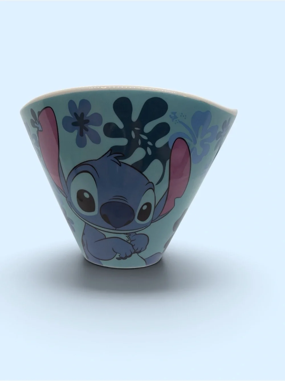 Disney Blue Stitch Ceramic Accent Vase with Pink Ear Accents